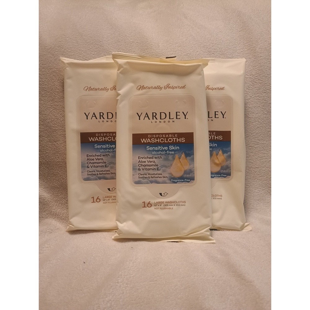 Yardley London Disposable Washcloths Sensitive Skin 16 Clothes Each Pack Of 3
